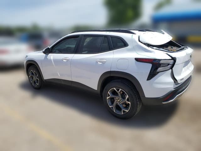 White 2024 Chevrolet Trax 1LT crossover with rear-end collision damage at a salvage auction